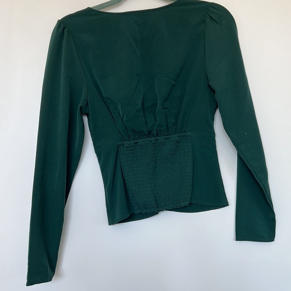 Long-Sleeve Twist-Front Blouse - Picture 7 of 7